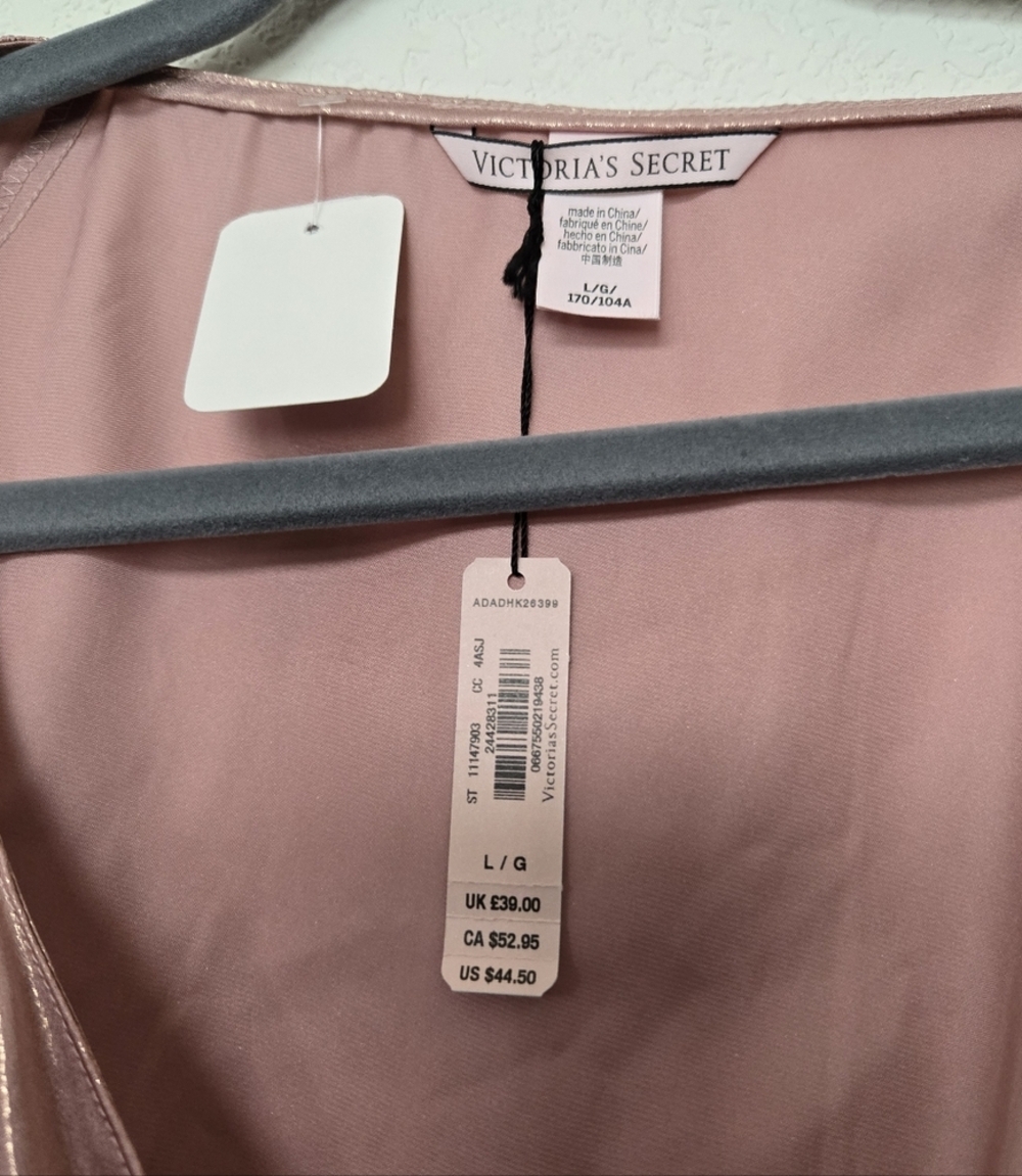NWT, Victoria's Secret Shimmering Pink Wrap Blouse.Size L - Picture 3 of 9
